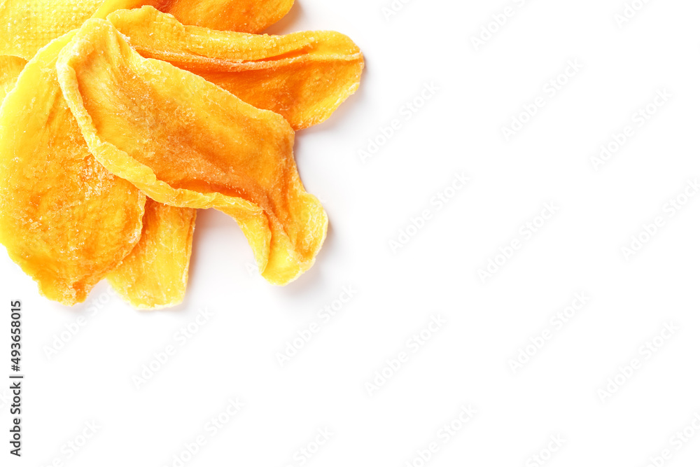 Fototapeta premium Dried fruit slices from organic ripe mango