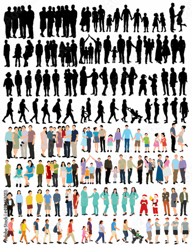 people set flat design, isolated, vector