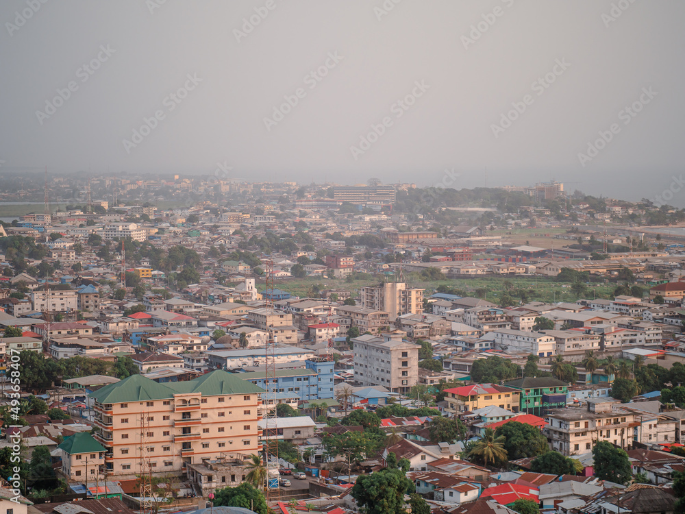 Skyline of Central Monrovia as seen from the famous Ducor Hotel in Monrovia, Liberia