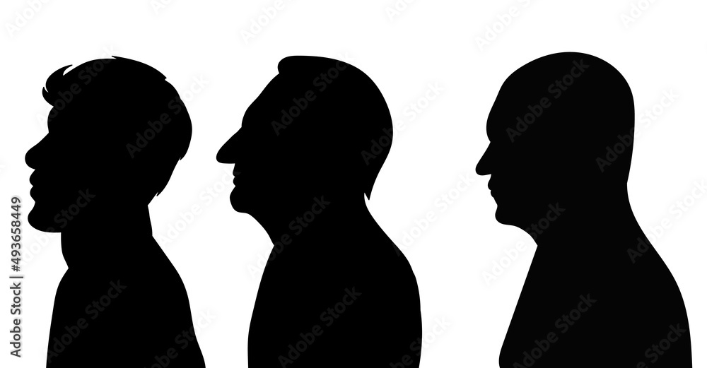 portrait of a man on a white background silhouette isolated vector