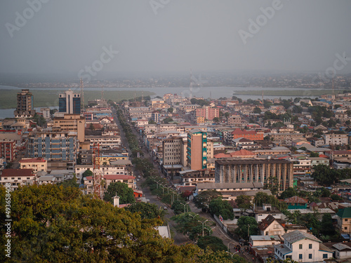 Broad Street and the Cityscape of Monrovia in Liberia, West Africa