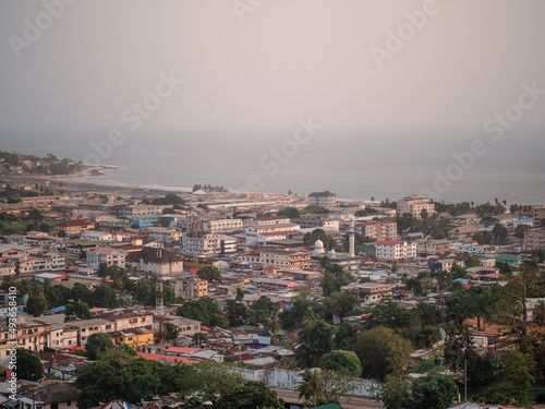 Cityscape of Central Monrovia as seen from the famous Ducor Hotel in Monrovia, Liberia