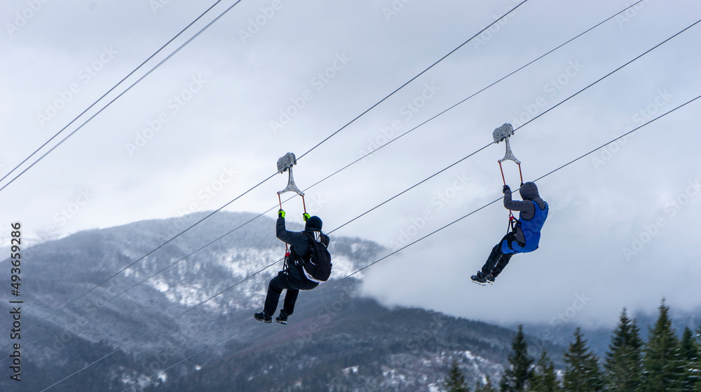 zip line in the mountains of Ukraine zip line in the mountains of Ukraine