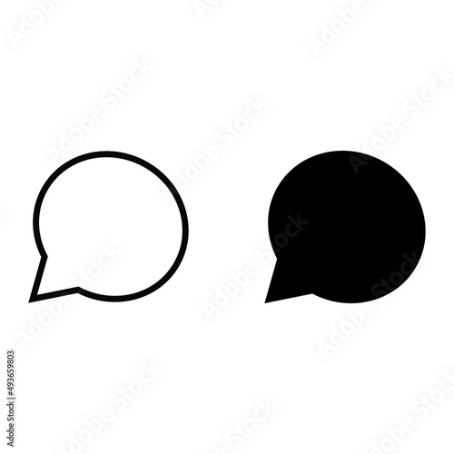 Speech bubble icon set, flat design illustration