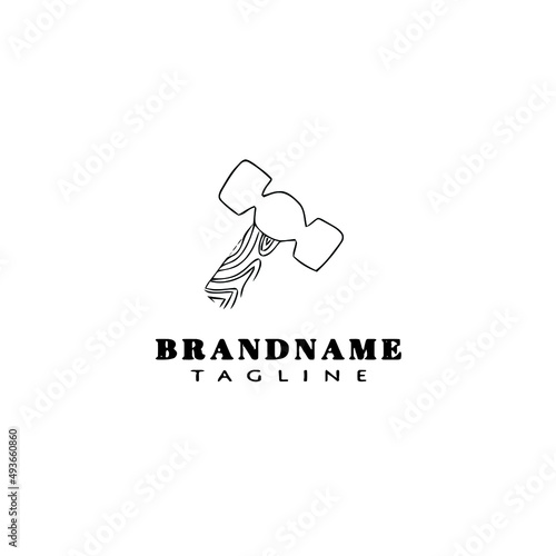hammer logo template icon black design vector illustration