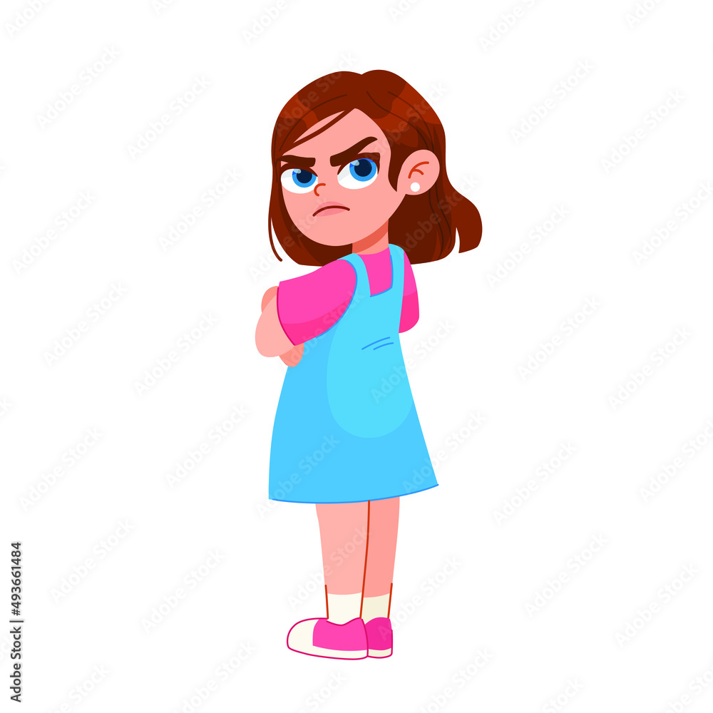Vector illustration of a very angry girl girl standing in a pose, arms crossed, with a disgruntled look on her face. aggressive children
Vector illustration of a very angry girl girl standing in a pose, arms crossed, with a disgruntled look on her face. aggressive children
