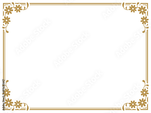 エレガントな花のフレーム_飾り枠_オトミ刺繍のイメージ_メキシコ