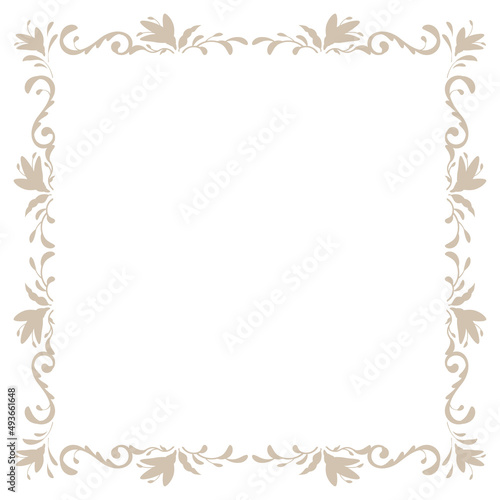 エレガントな花のフレーム_飾り枠_オトミ刺繍のイメージ_メキシコ_1:1