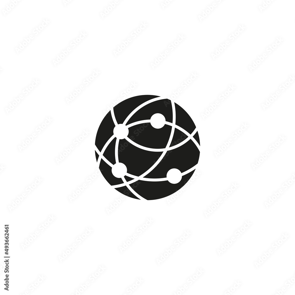 Global technology icon. Simple flat vector illustration on a white background Global technology icon. Simple flat vector illustration on a white background