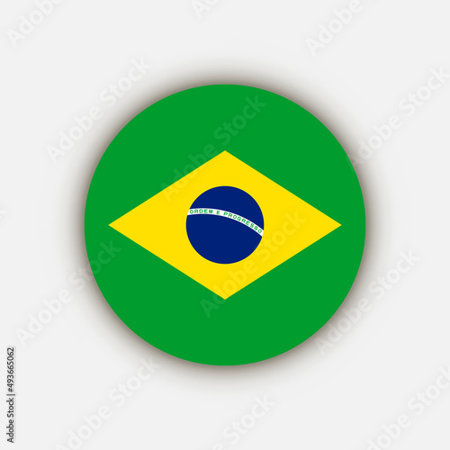 Country Brazil. Brazil flag. Vector illustration.