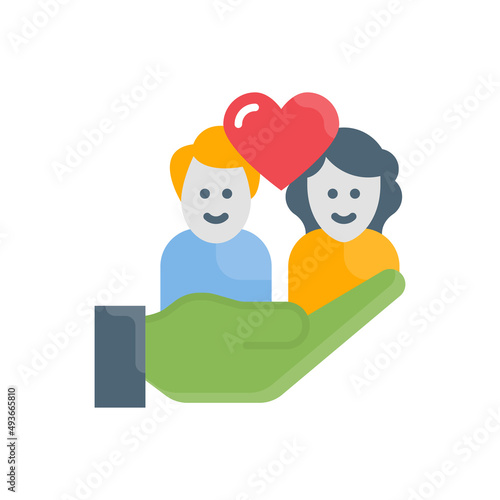 Foster Care Vector Flat Icon design illustration. EPS 10 File on White background