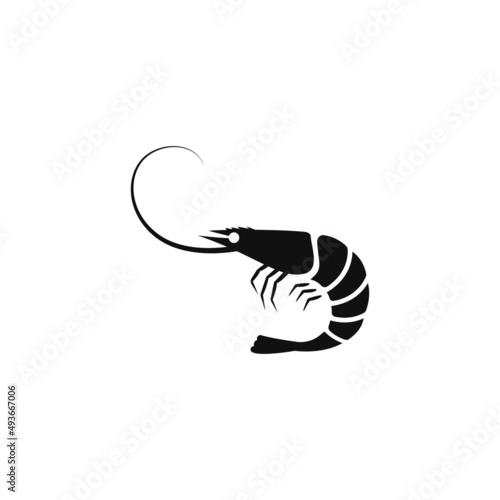 Shrimp silhouette vector design
for logo icon
