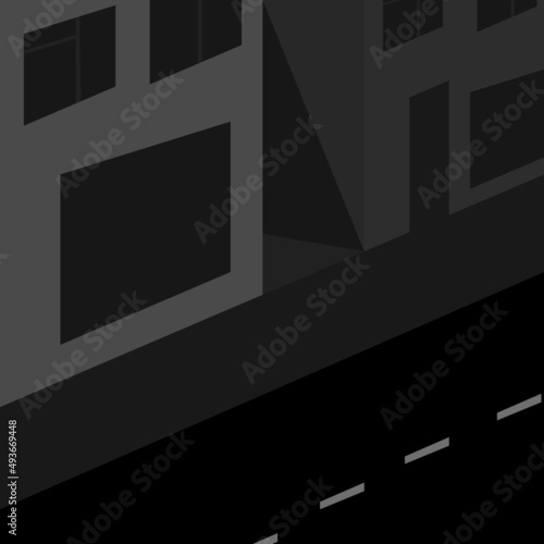 gray city overlooking the road and multi-storey buildings with shops