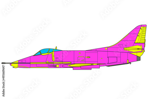 Avión de combate de colores A-4