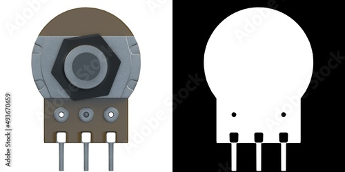 Obraz na plátně 3D rendering illustration of a double potentiometer