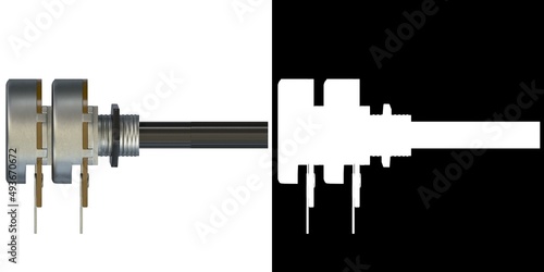 Tableau sur toile 3D rendering illustration of a double potentiometer