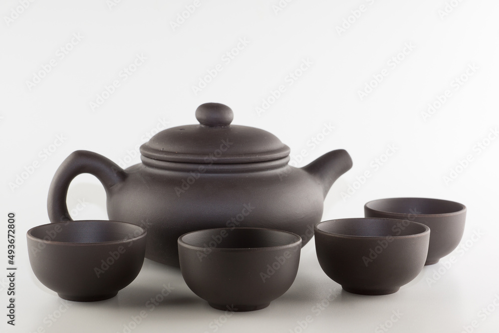 tea accessories isolated on white background tea accessories isolated on white background