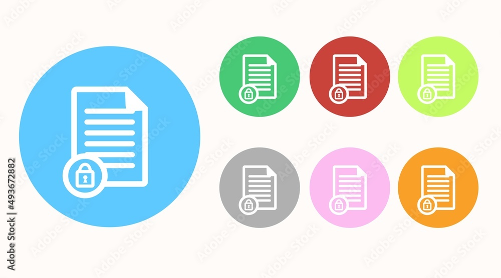 Encrypted File Icon Set. Vector isolated editable flat illustration Encrypted File Icon Set. Vector isolated editable flat illustration