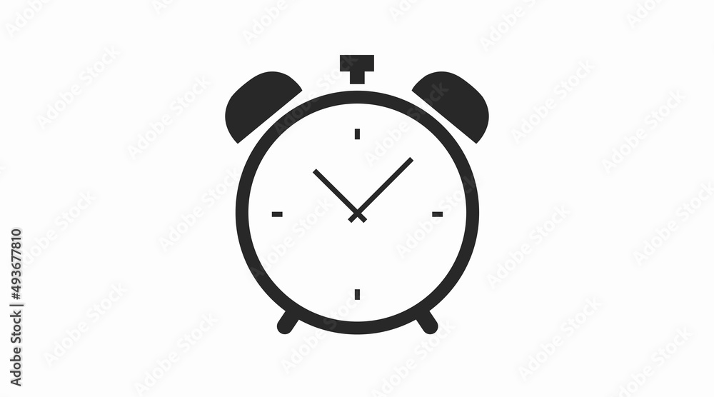 Alarm Clock Icon. Vector isolated black and white editable illustration Alarm Clock Icon. Vector isolated black and white editable illustration