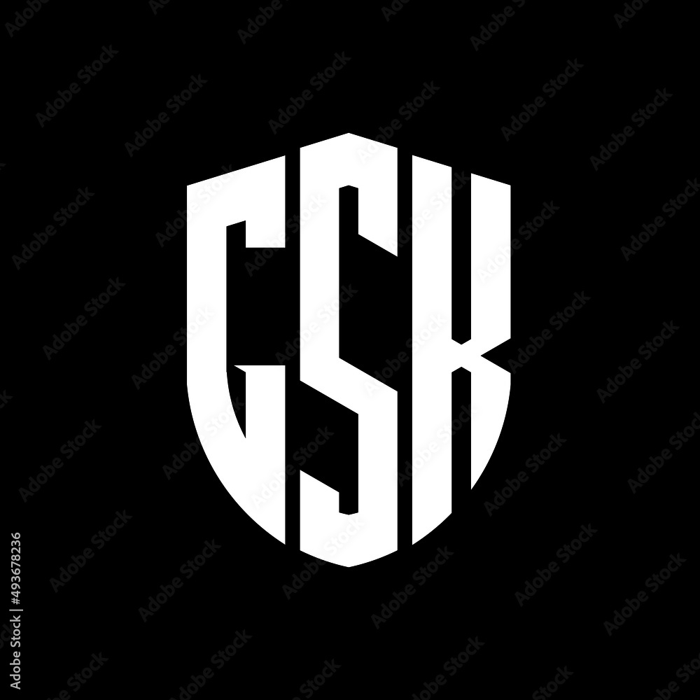 GSK letter logo design. GSK modern letter logo with black background