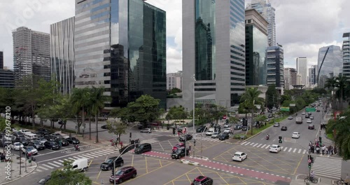 Vista aérea da avenida Faria Lima, em São Paulo, Brazil. 