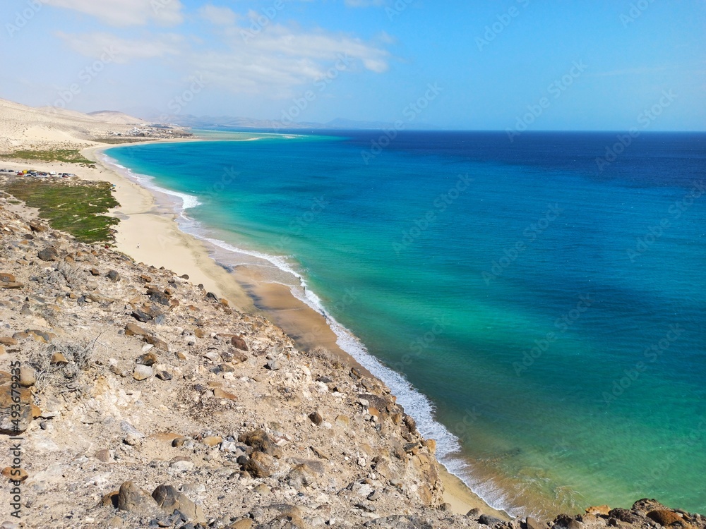 Playa de Sotavento desde el mirador del Salmo en Fuerteventura