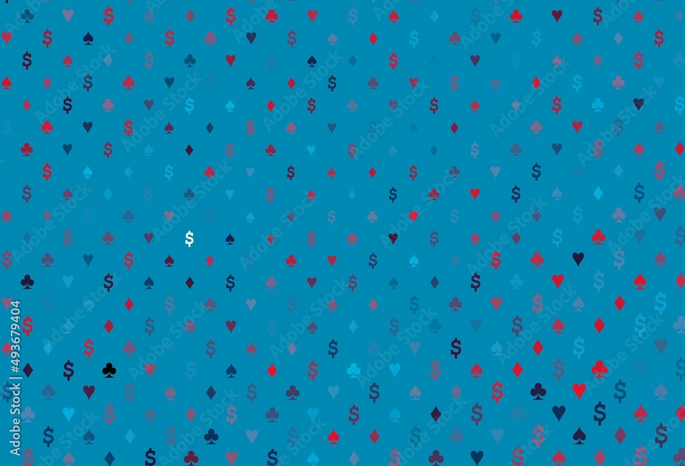 Dark blue, red vector cover with symbols of gamble. Dark blue, red vector cover with symbols of gamble.
