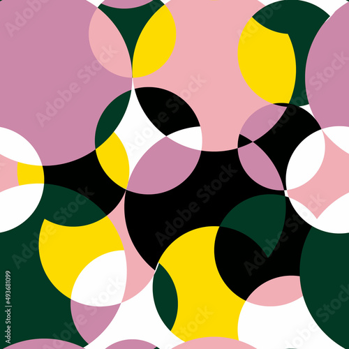 Geometric multicolor seamless pattern, hand drawn illustration
