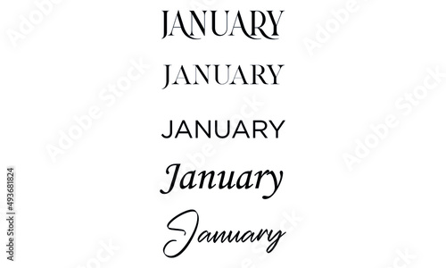 January in the 5 creative lettering style
