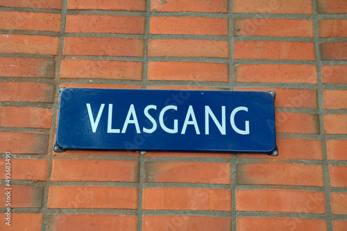 Street Sign Vlasgang Inside The Stopera Buiding At Amsterdam The Netherlands 25-2-2022