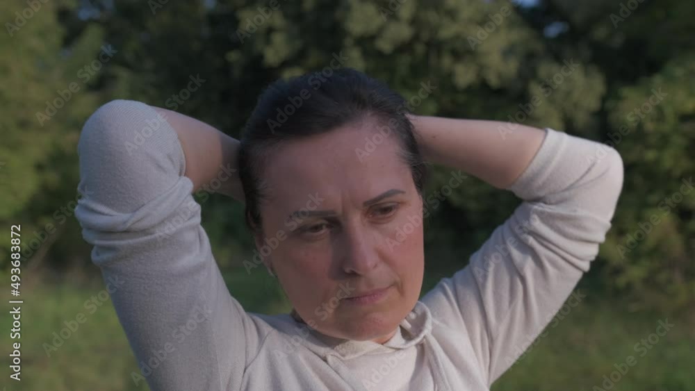 Leisure and people concept - portrait of woman in nature Leisure and people concept - portrait of woman in nature
