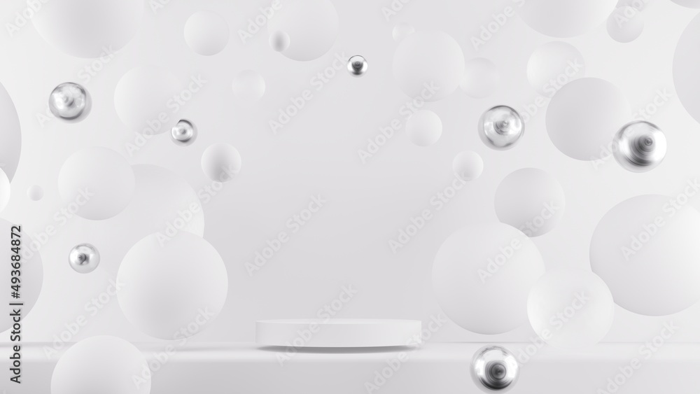 Abstract 3D render background with empty podium