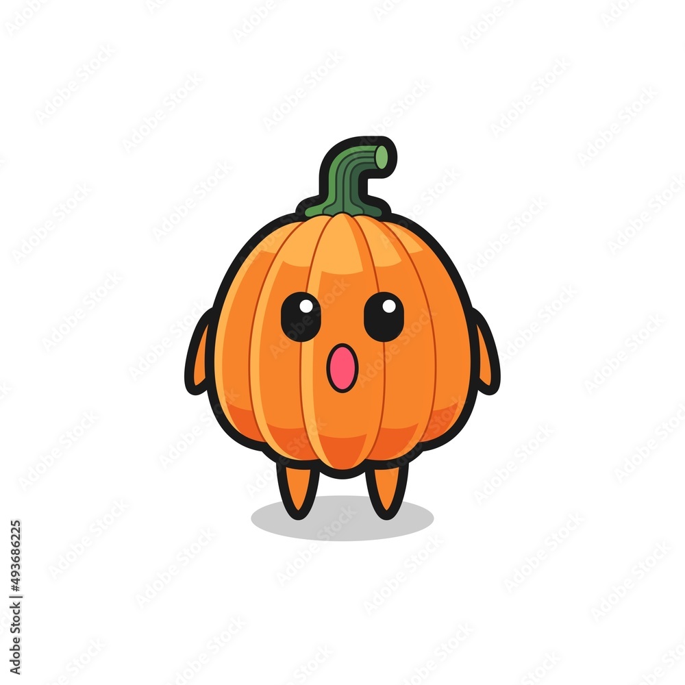 Obraz premium the amazed expression of the pumpkin cartoon