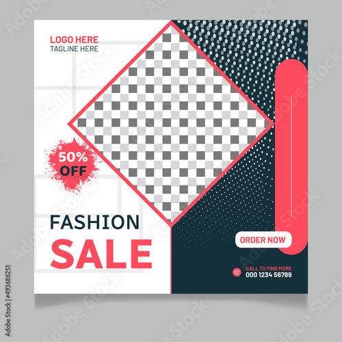 Fashion sale instagram and facebook post design