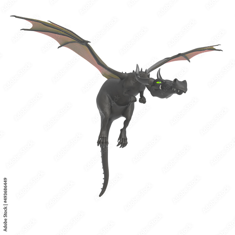 Obraz premium strawberry dragon is floating and resting