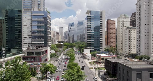 Vista aérea da avenida Faria Lima, em São Paulo, Brazil.  photo