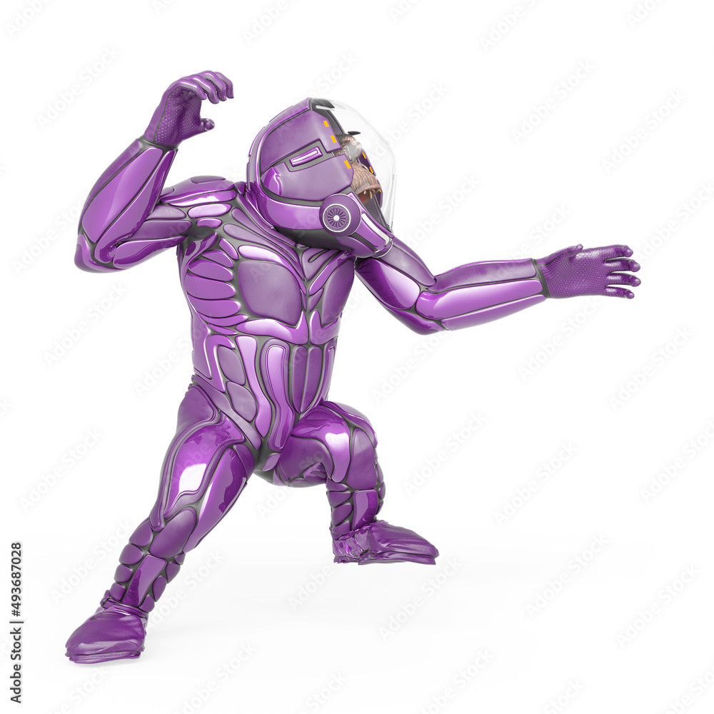 chimpanzee astronaut is attacking in white background chimpanzee astronaut is attacking in white background