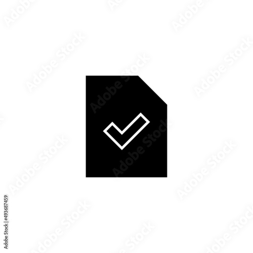 Graphic flat file check icon for your design and website