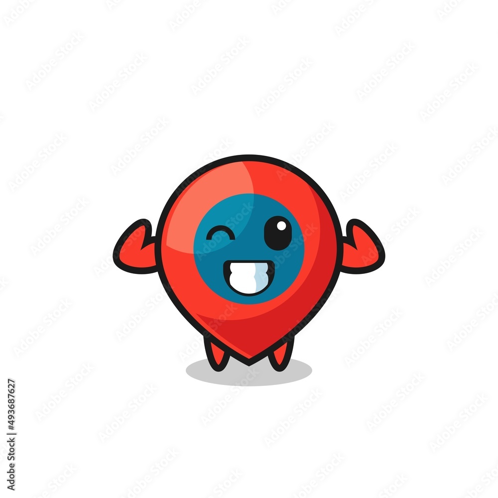 the muscular location symbol character is posing showing his muscles the muscular location symbol character is posing showing his muscles