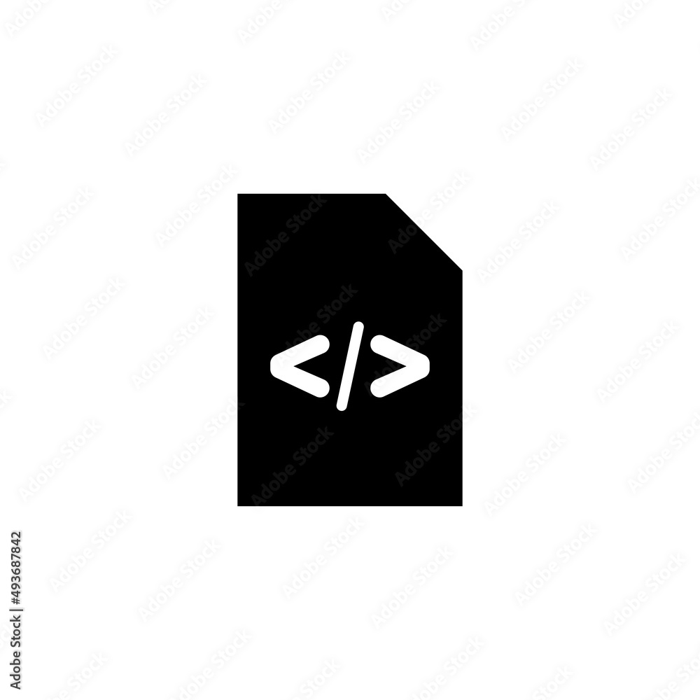 Graphic flat file code icon for your design and website Graphic flat file code icon for your design and website