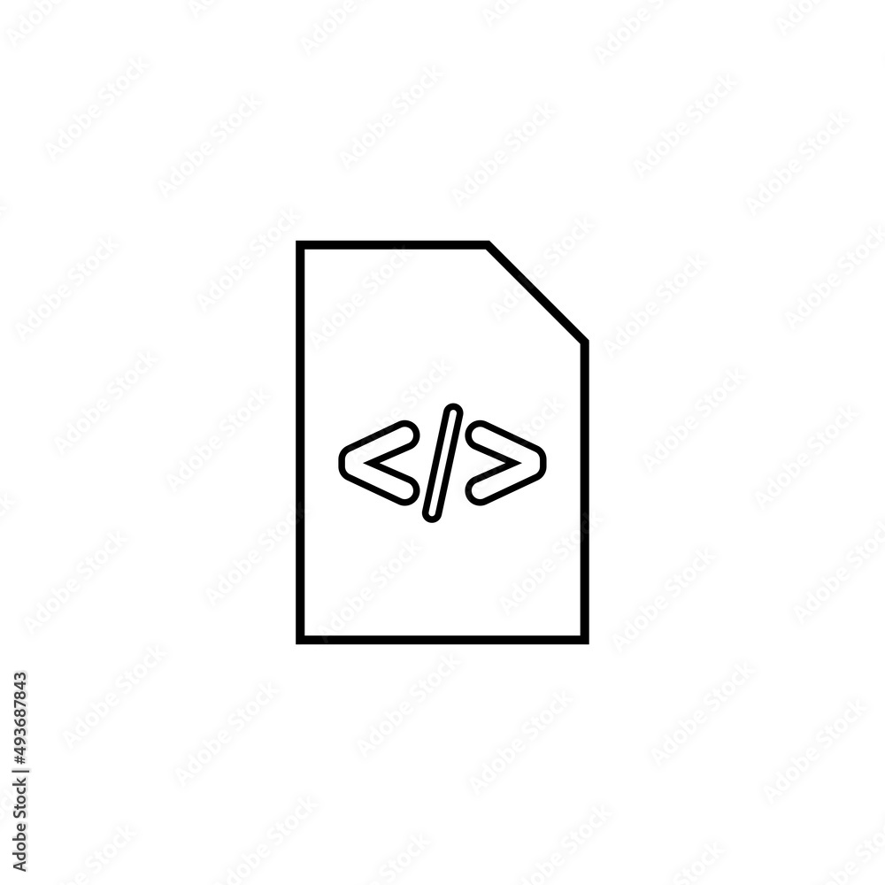 Graphic flat file code icon for your design and website