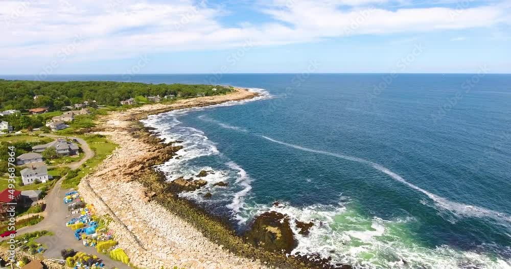 Village of Pigeon Cove aerial view in town of Rockport, Cape Ann, Massachusetts MA, USA. Village of Pigeon Cove aerial view in town of Rockport, Cape Ann, Massachusetts MA, USA.