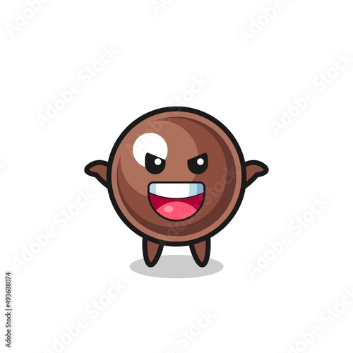 the illustration of cute tapioca pearl doing scare gesture