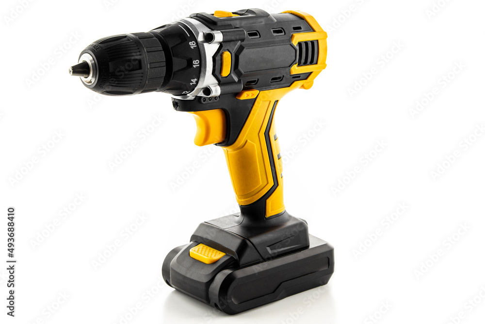 cordless drill isolated on white background