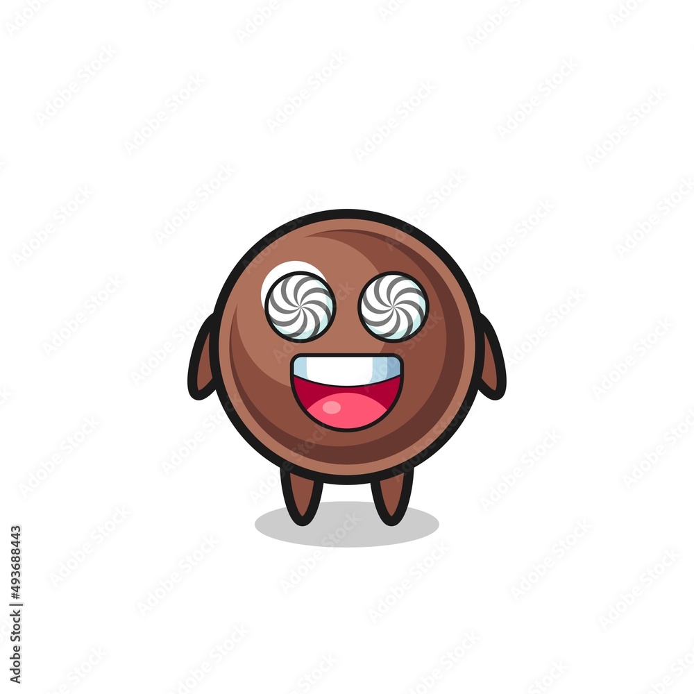 cute tapioca pearl character with hypnotized eyes cute tapioca pearl character with hypnotized eyes