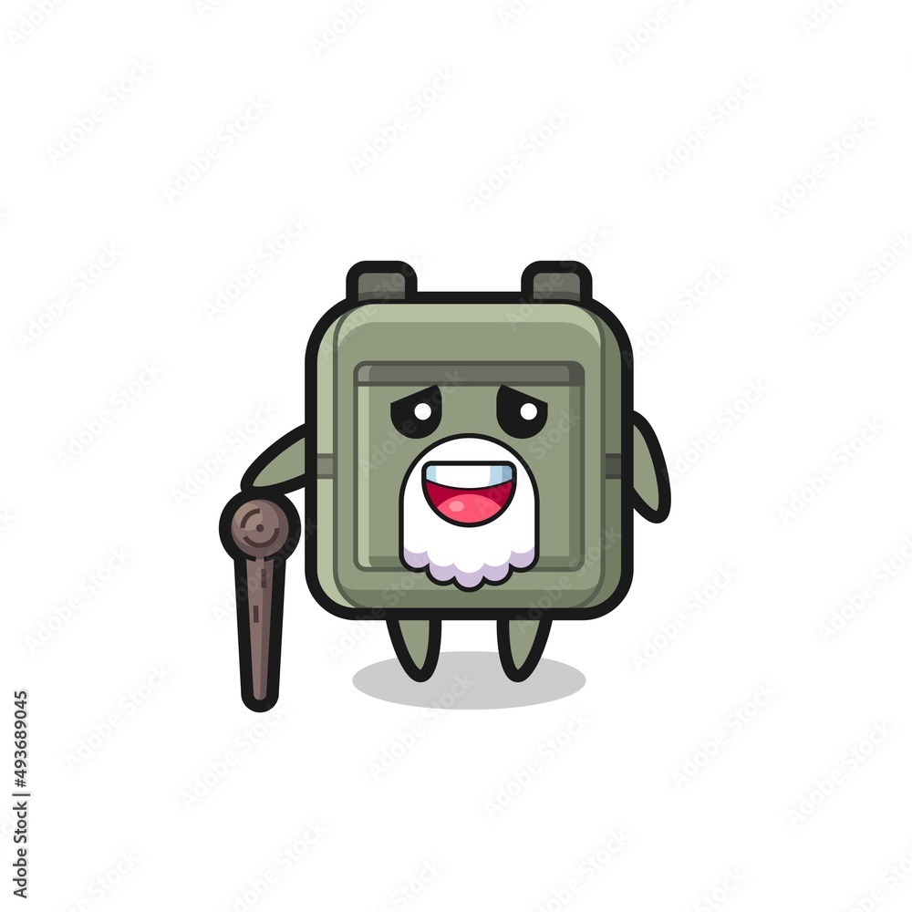 cute school bag grandpa is holding a stick cute school bag grandpa is holding a stick