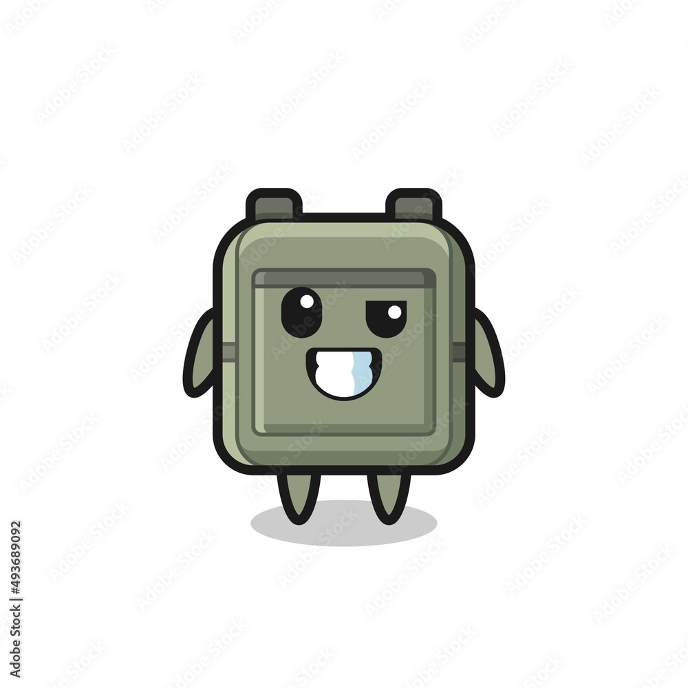 cute school bag mascot with an optimistic face cute school bag mascot with an optimistic face