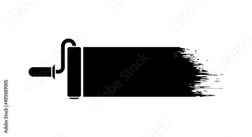 Paint roller icon with strips paint. Vector illustration