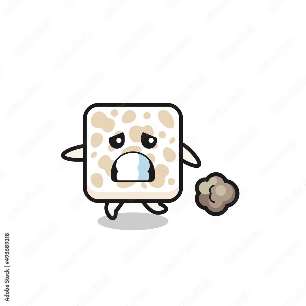 illustration of the tempeh running in fear illustration of the tempeh running in fear
