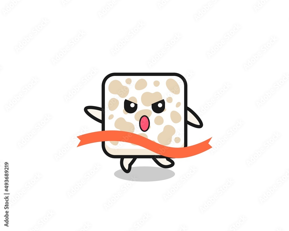 cute tempeh illustration is reaching the finish cute tempeh illustration is reaching the finish